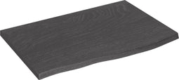 vidaXL - Wastafelblad - 60x40x2 - cm - behandeld - massief - hout - donkerbruin