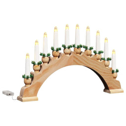 Kerst Kaarsenboog met 10 LED Kaarsen Bruin 47 x 5 x 29 cm