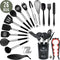 COOCK Keukengerei Set XL - 26 delig - Hittebestendig BPA-Vrij - Zwart (26 stuks)