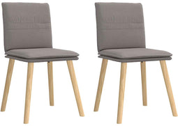 vidaXL - Eetkamerstoelen - draaibaar - 2 - st - stof - taupe