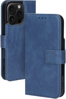 Mobiparts iPhone 16 Pro - Classic Wallet Case - MagSafe Compatible - Blauw