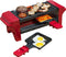 Bestron Mini Raclette, Gourmetstel voor 1 tot 2 personen, incl. 2 pannen & 2 houten spatels, met antiaanbaklaag, 350W, kleur: rood/zwart