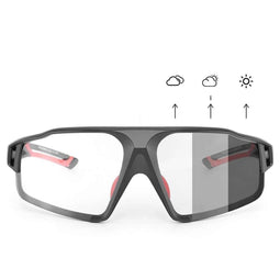 Rockbros SP216BK - Fietsbril - UV400 fotochromatisch - zwart-rood