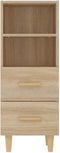 vidaXL - Dressoir - 34,5x34x90 - cm - bewerkt - hout - wit
