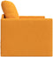 vidaXL - Vloersofa - Bed - 2-in-1 - Donker - Geel - 74x77x81 - cm - Stof