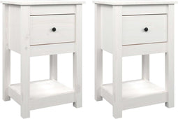 vidaXL - Nachtkastjes - 2 - st - 40x35x61,5 - cm - massief - grenenhout - wit