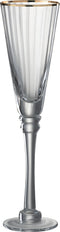J-Line glas champagne Rand - glas - transparant/goud - 6 stuks