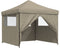 vidaXL - Partytent - inklapbaar - pop-up - met - 4 - zijwanden - taupe