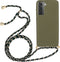 Lunso - Backcover hoes met koord - Geschikt voor Samsung Galaxy S21 - Army Groen