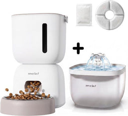Revo-loo Flow & Chow - Drinkfontein Automatische Voerbak Set - Tot 10 maaltijden per dag - 3.20 l