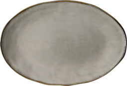 Dutch Rose Organic Ovale schaal - Serveerschaal - 34xØ 23cm - Stoneware Handgemaakt - Creme