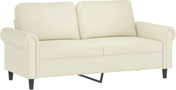 vidaXL - Tweezitsbank - 140 - cm - fluweel - crèmekleurig