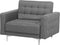 ABERDEEN - Chesterfield fauteuil - Grijs - Polyester