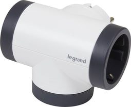 Legrand Draaibare domino premium contactstop - Verdeelstekker 2x2P+A - USB A+C - Aluminium