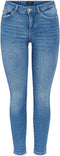 Pieces PCDELLY SKN MW CR LB124-BA/NOOS BC Dames Jeans - Skinny Fit - Stretch Denim - Maat XS