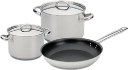 ETNA - 3-delige pannenset - RVS met hittebestendige grepen - Geschikt voor alle warmtebronnen (3 stuks)