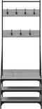 vidaXL - Kledingrek - met - schoenenrek - 70x40x184 - cm - grijs - sonoma - eikenkleur
