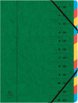 Exacompta Sorteermap 12-delig, groen