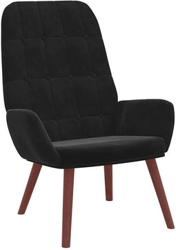 vidaXL Relaxfauteuil - Fluweel - Zwart - 70 x 77 x 94 cm (B x D x H)
