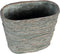 PTMD Yutto Grey Cement Pot Oval Jute Pattern L