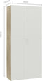vidaXL - Schoenenkast - 80x35,5x180cm - bewerkt - hout - wit - sonoma - eikenkleurig