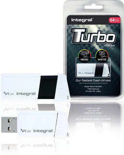 Integral Turbo - USB 3.0 Flash Drive - 64GB - Wit
