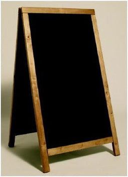 Krijtstoepbord TEAK bxh 68x120cm