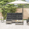 vidaXL - Verstelbare - tuinbank - met - kussens - L-vormig - poly - rattan - grijs