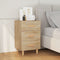 vidaXL - Nachtkastje - 40x40x66 - cm - bewerkt - hout - sonoma - eikenkleurig