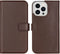 Selencia iPhone 14 Pro Max - Echt Lederen Bookcase - 3 Pashouders - Bruin