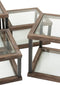 J-Line Set Van 4 Salontafels Hout/Glas Bruin - 51 x 51 x 46 cm