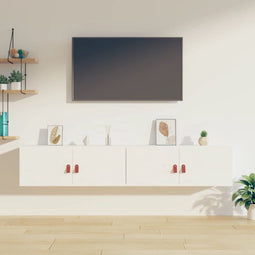 vidaXL - Wandkasten - 2 - st - 80x30x30 - cm - massief - grenenhout - wit