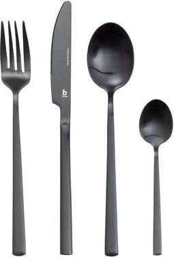 Bo-Camp - Industrial - Bestekset - 16-Delig - 4 Personen - Zwart (16 stuks)