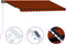vidaXL - Luifel - uittrekbaar - met - windsensor - LED - 450x300 - cm - oranje - bruin