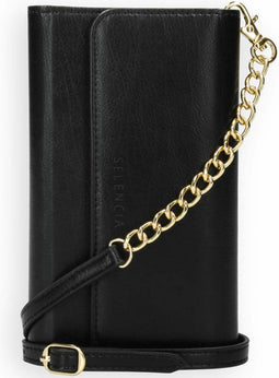 Selencia Hoesje Geschikt voor Samsung Galaxy A72 Hoesje Met Pasjeshouder - Selencia Eny Uitneembare Vegan Lederen Clutch - Zwart