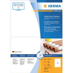 HERMA Etiketten papier weerbestendig wit 210x148 A4 LC