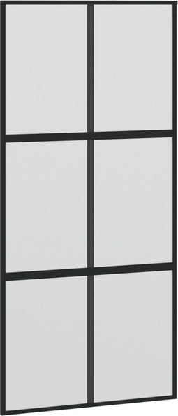 vidaXL - Schuifdeur - 102,5x205 - cm - gehard - glas - en - aluminium - zwart