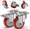 GBL 4x zwenkwielen - 100 mm - 360° draaibaar - Tot 600 kg - PU rubber - Zilver (4 stuks)