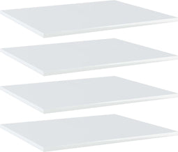 vidaXL - Wandschappen - 4 - st - 60x50x1,5 - cm - bewerkt - hout - hoogglans - wit