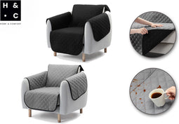 Home&Comfort Zetelhoes - Eenpersoonszetel - Waterafstotend - Zwart/Grijs