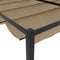 vidaXL - Prieel - met - uittrekbaar - dak - 3x3 - m - staal - taupe
