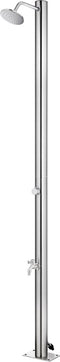 vidaXL Buitendouche met grijze basis 220 cm roestvrij staal