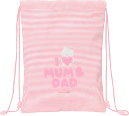 Rugtas met Koordjes Safta Love Roze (26 x 34 x 1 cm)