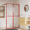 vidaXL - Inloopdouchewand - transparant - 118x195 - cm - ESG-glas - rood