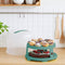 Rotho Fresh Taartstolp hoog met trays, voedselveilig kunststof (PP) BPA-vrij, turquoise/transparant, (35,5 x 34,5 x 26,0 cm)