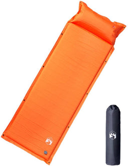 vidaXL - Kampeermatras - met - kussen - zelfopblazend - 1-persoons - oranje