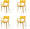 Wing Stapelstoel met armleuning mosterd - SET VAN 4