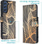 iMoshion Hoesje Geschikt voor Samsung Galaxy S21 FE Hoesje Met Pasjeshouder - iMoshion Design Softcase Bookcase - Goud / Zwart / Golden Leaves