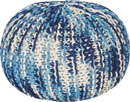 CONRAD - Ottomaan - Wit/Blauw - Katoen