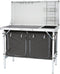 Campart Campingkeuken KI-0757 – Complete keuken en campingkast – Campingmeubel met windscherm en wasbak - Opvouwbaar en inclusief draagtas - Grijs